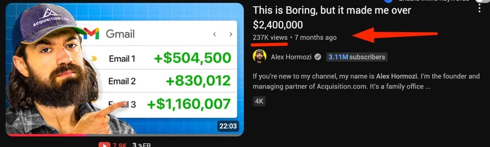 Alex Hormozi's video about our sequence