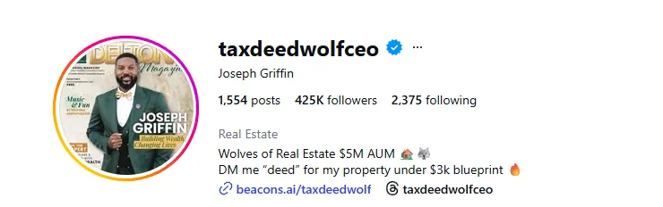 Joseph Griffin's Instagram profile